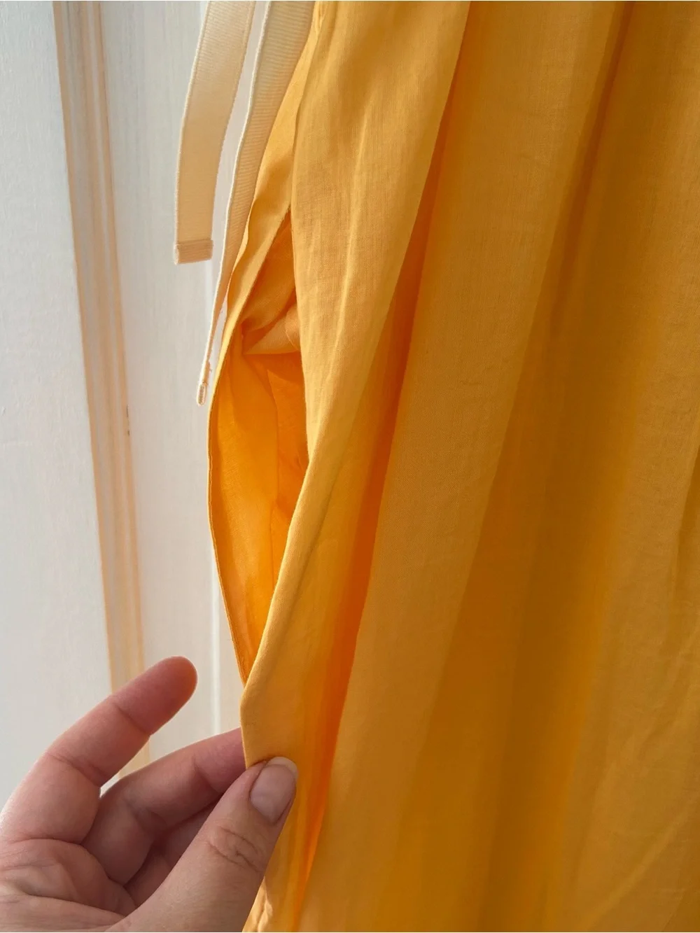 Tory Burch Yellow, Beige and Light Blue Colorblock Maxi Dress